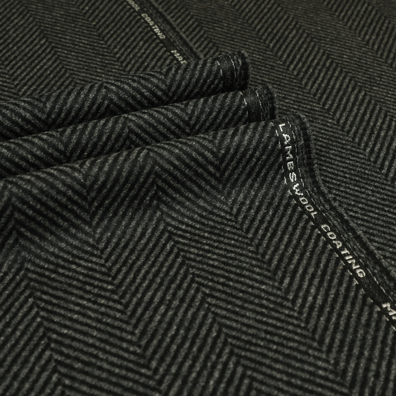 Wide Herringbone Wool Coating