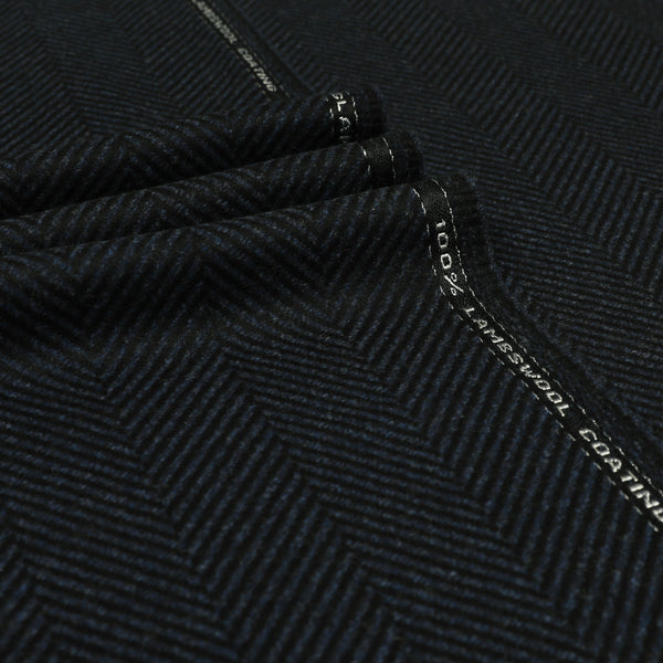 Wide Herringbone Wool Coating