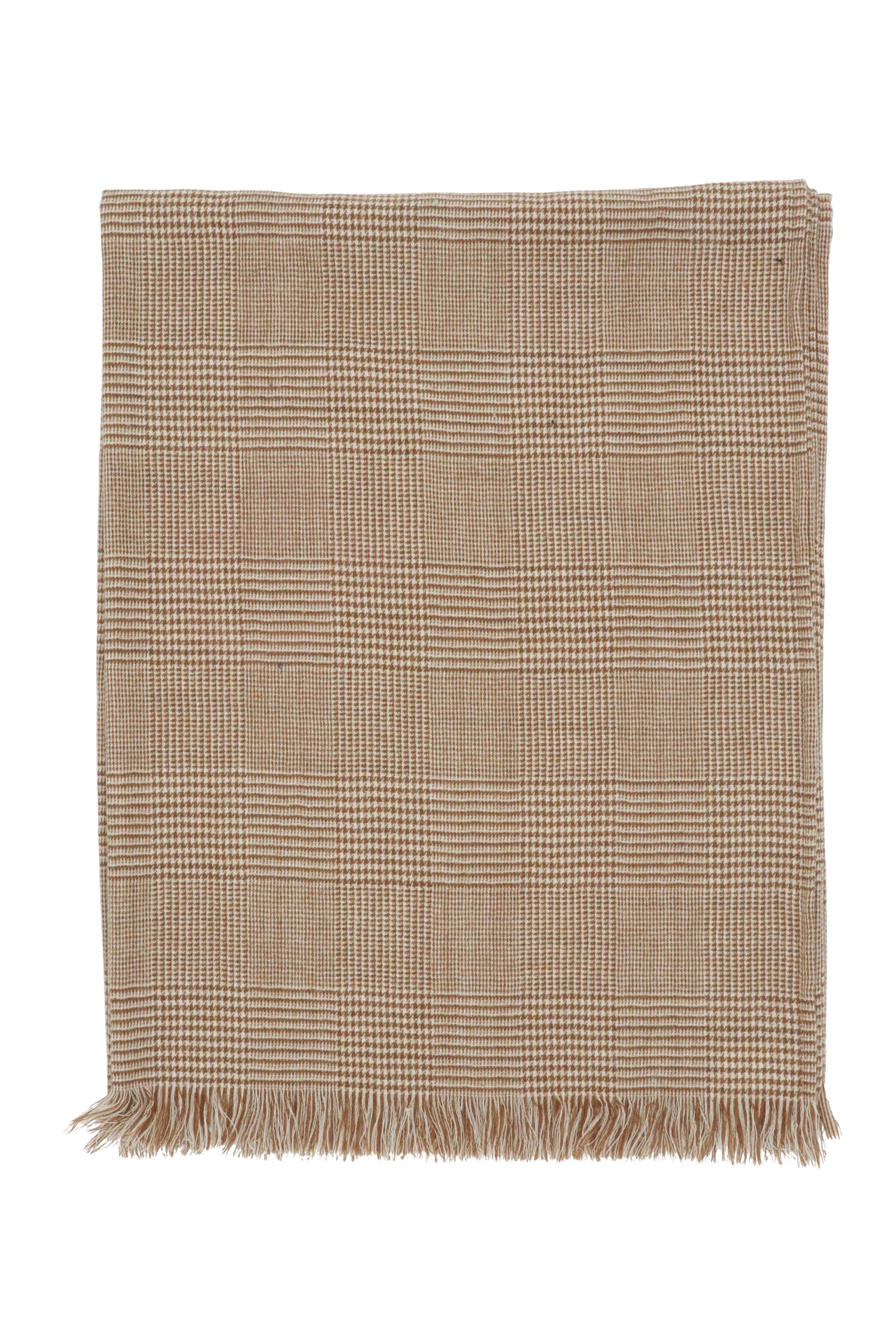 Prince of Wales Check Escorial Wool Stole - Caramel