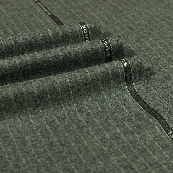 Oxbridge Flannel - Narrow Chalk Stripe Super 120's Wool Flannel