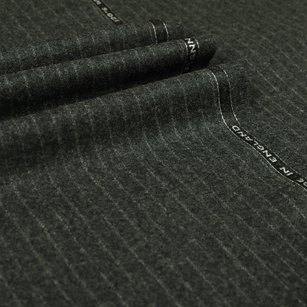 Oxbridge Flannel - Narrow Chalk Stripe Super 120's Wool Flannel