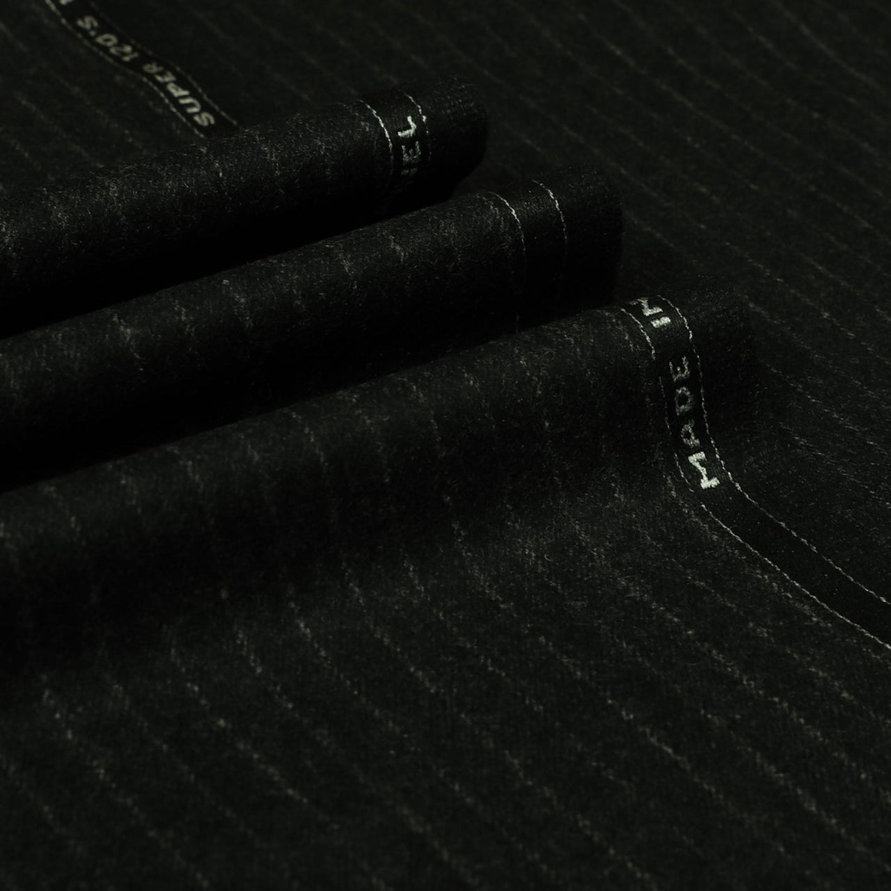 Oxbridge Flannel - Narrow Chalk Stripe Super 120's Wool Flannel