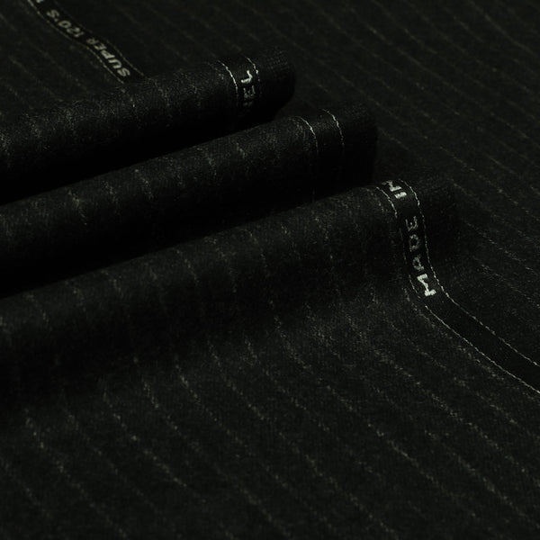 Oxbridge Flannel - Narrow Chalk Stripe Super 120's Wool Flannel