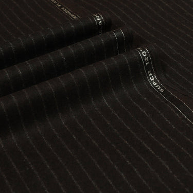 Oxbridge Flannel - Narrow Chalk Stripe Super 120's Wool Flannel