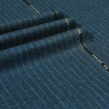 Oxbridge Flannel - Narrow Chalk Stripe Super 120's Wool Flannel