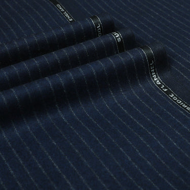 Oxbridge Flannel - Narrow Chalk Stripe Super 120's Wool Flannel