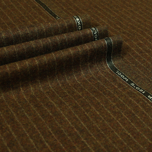 Narrow Chalk Stripe Super 120's Wool Flannel