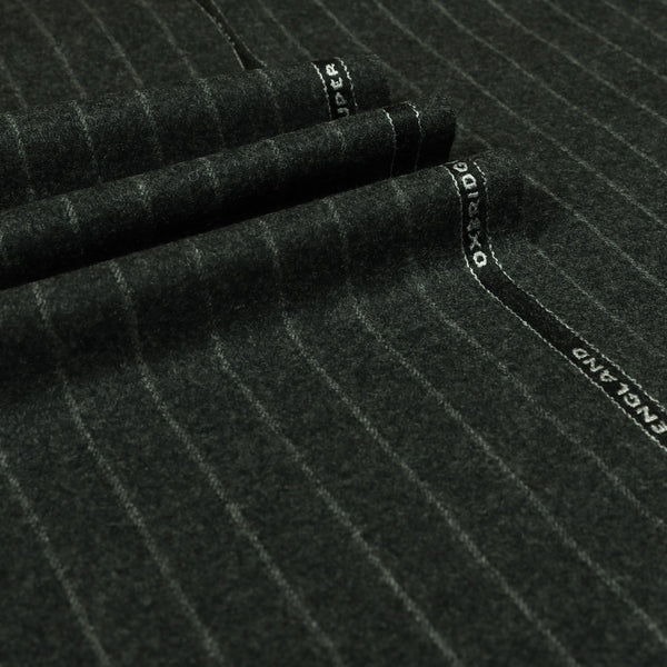 Wide Chalk Stripe Super 120's Wool Flannel