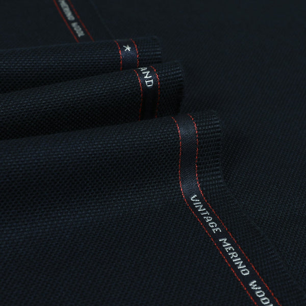 Pepper Lee | Navy Barathea 100% Wool Suiting Cloth | Luxury Fabrics