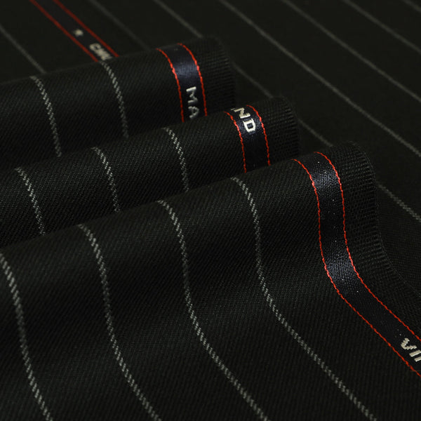 Wide Chalk Stripe 100% Wool Suiting Fabric