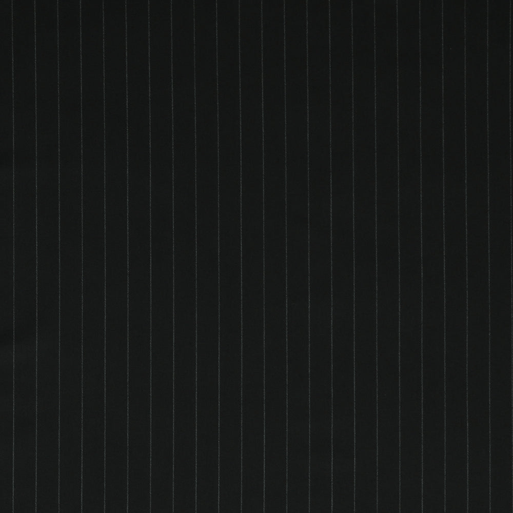 Black Chalk Stripe Super 200's Wool Luxury Suiting Fabric