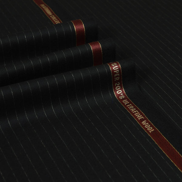 Stitch Stripe Super 200's Wool Suiting Fabric