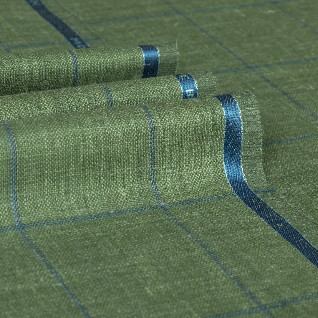 Windowpane Wool Silk Linen Jacketing