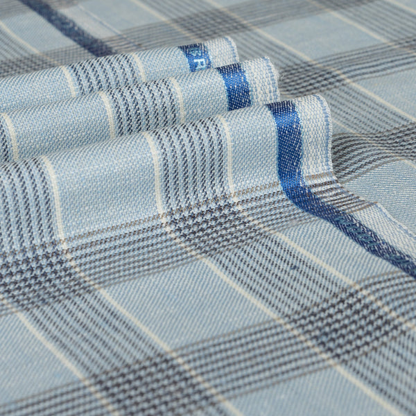 Plaid Wool Silk Linen Jacketing