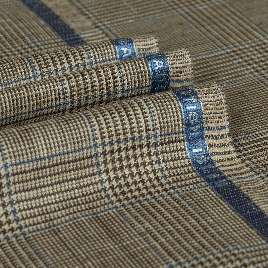 Glen Check Wool Silk Linen Jacketing