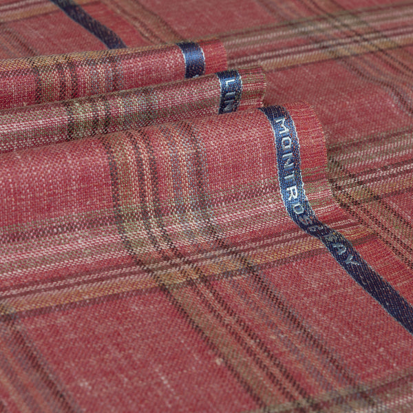 Summer Tartan Wool Silk Linen Jacketing