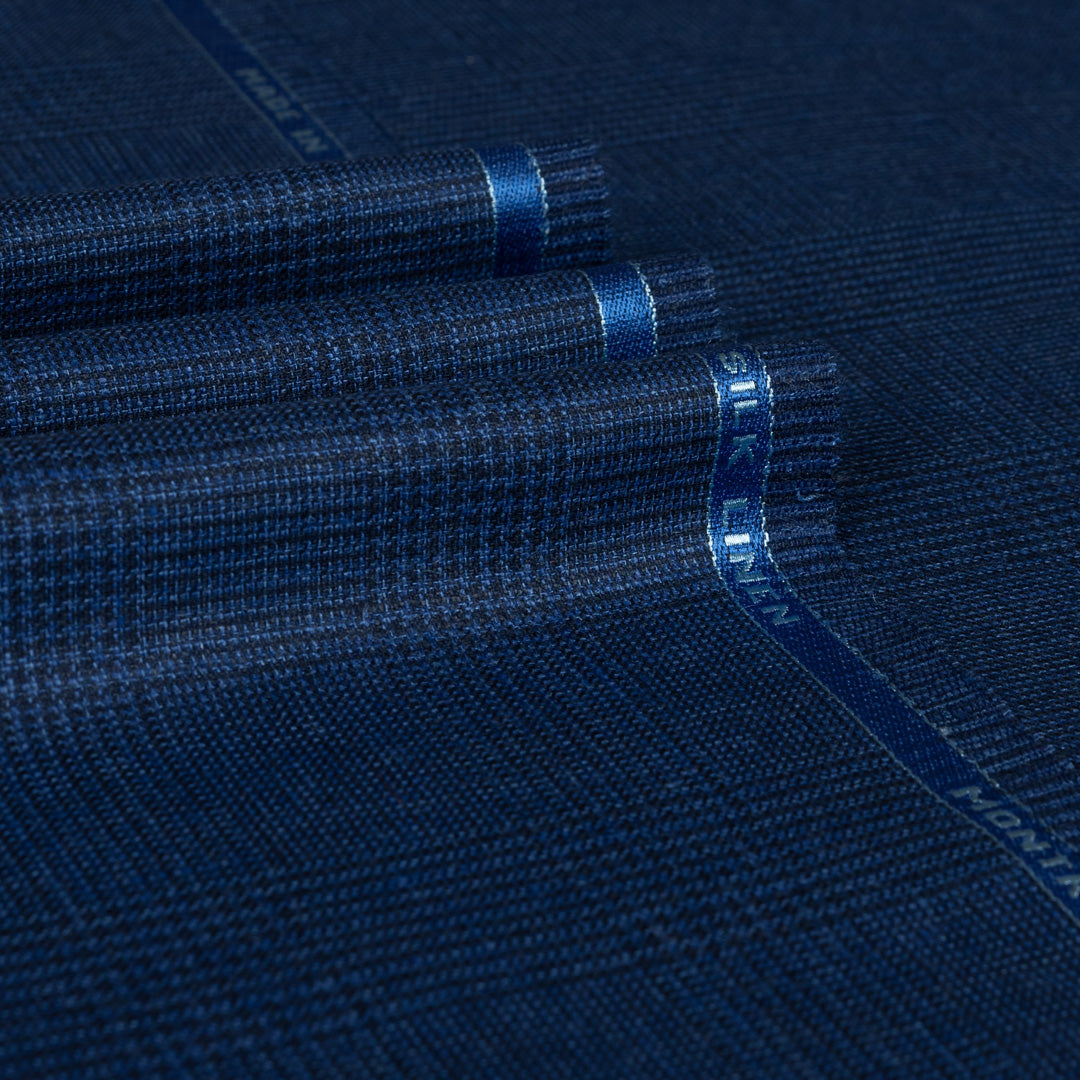 Glen Check Wool Silk Linen Jacketing