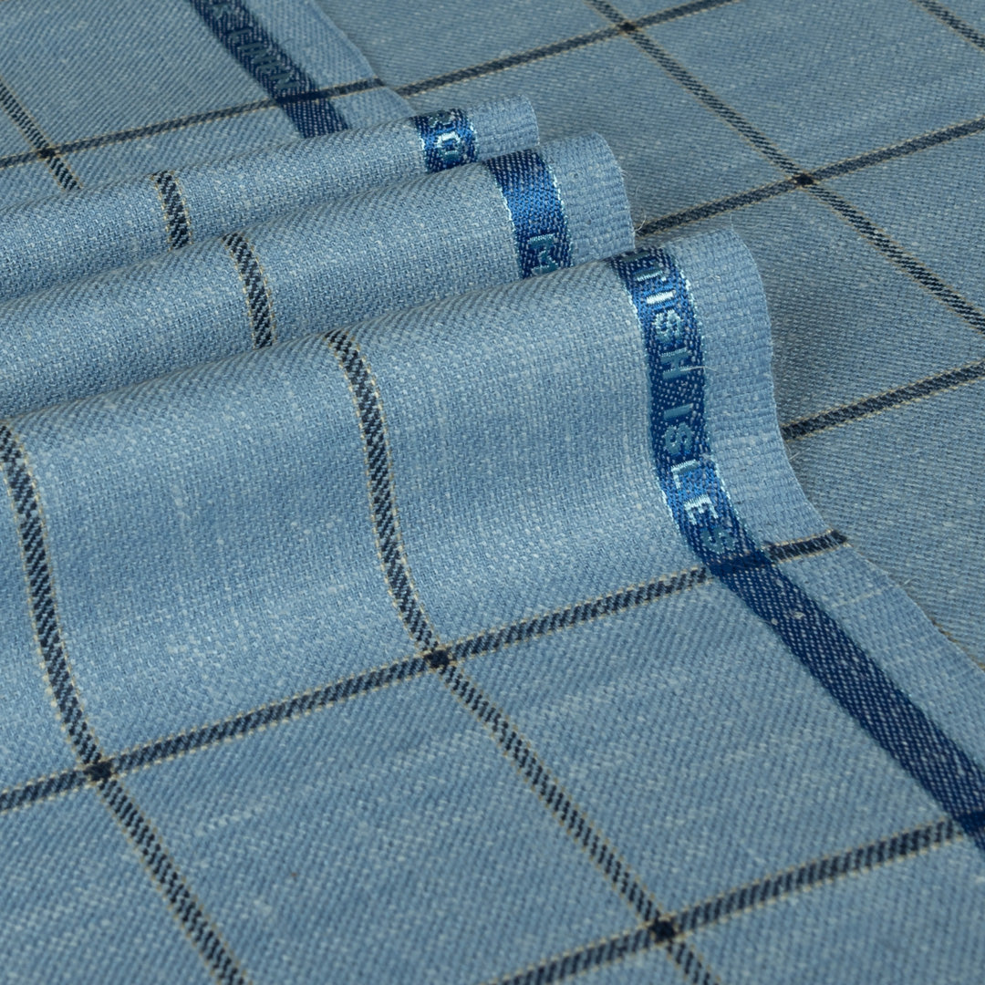 Classic Windowpane Wool Silk Linen Jacketing