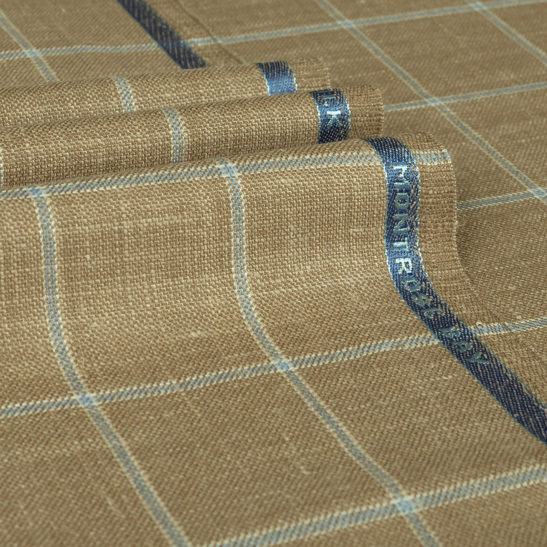 Classic Windowpane Wool Silk Linen Jacketing