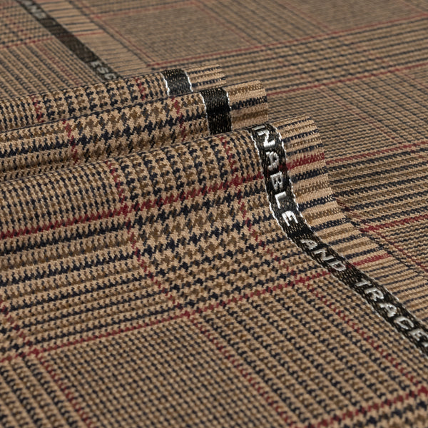 Escudo - 100% Escorial Wool Glen Check Fabric