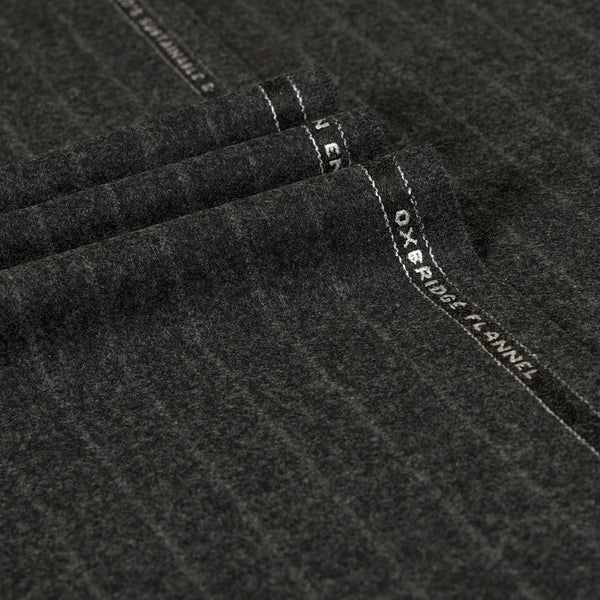 Oxbridge Flannel - Wide Chalk Stripe Suiting 100% Super 120's Wool