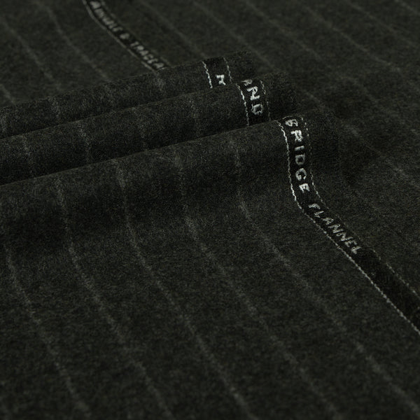 Oxbridge Flannel - Wide Chalk Stripe Suiting 100% Super 120's Wool