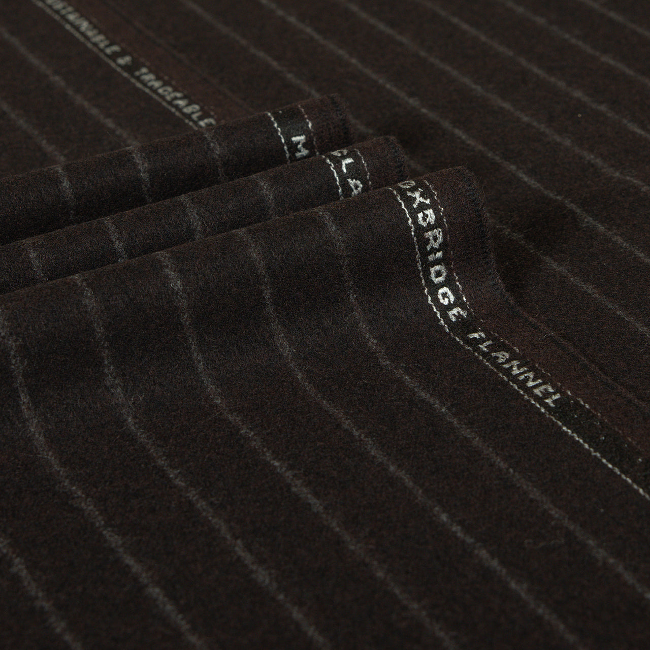 Oxbridge Flannel - Wide Chalk Stripe Suiting 100% Super 120's Wool