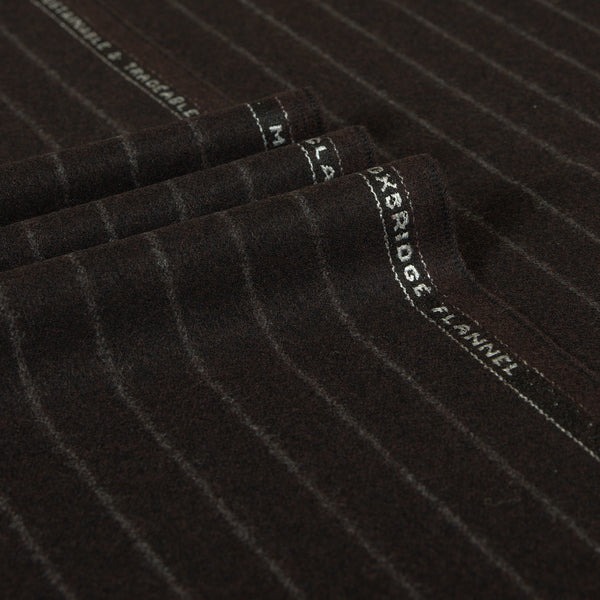 Oxbridge Flannel - Wide Chalk Stripe Suiting 100% Super 120's Wool