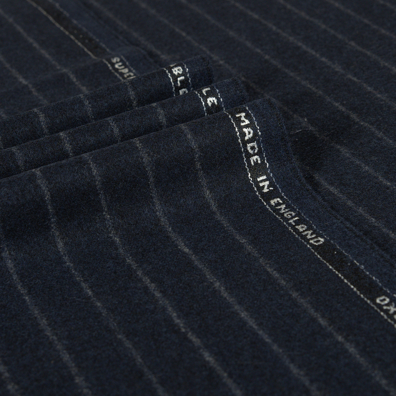 Oxbridge Flannel - Wide Chalk Stripe Suiting 100% Super 120's Wool