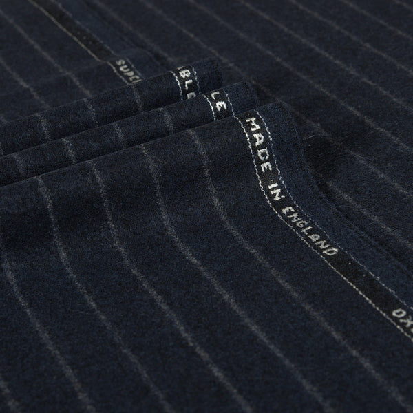 Oxbridge Flannel - Wide Chalk Stripe Suiting 100% Super 120's Wool