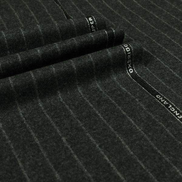 Oxbridge Flannel - Wide Chalk Stripe Suiting 100% Super 120's Wool