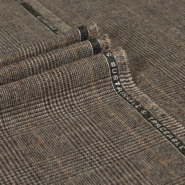 Oxbridge Flannel - Glencheck Suiting with Overcheck 100% Super 120's Wool
