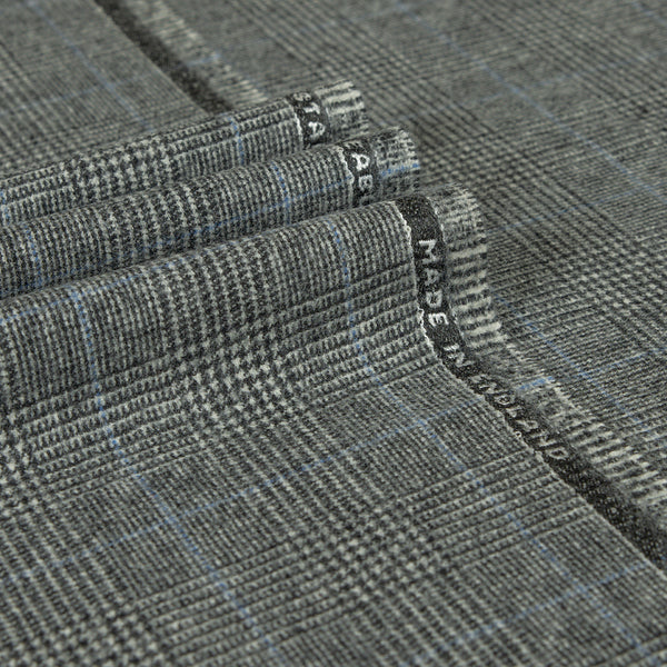 Oxbridge Flannel - Glencheck Suiting with Overcheck 100% Super 120's Wool