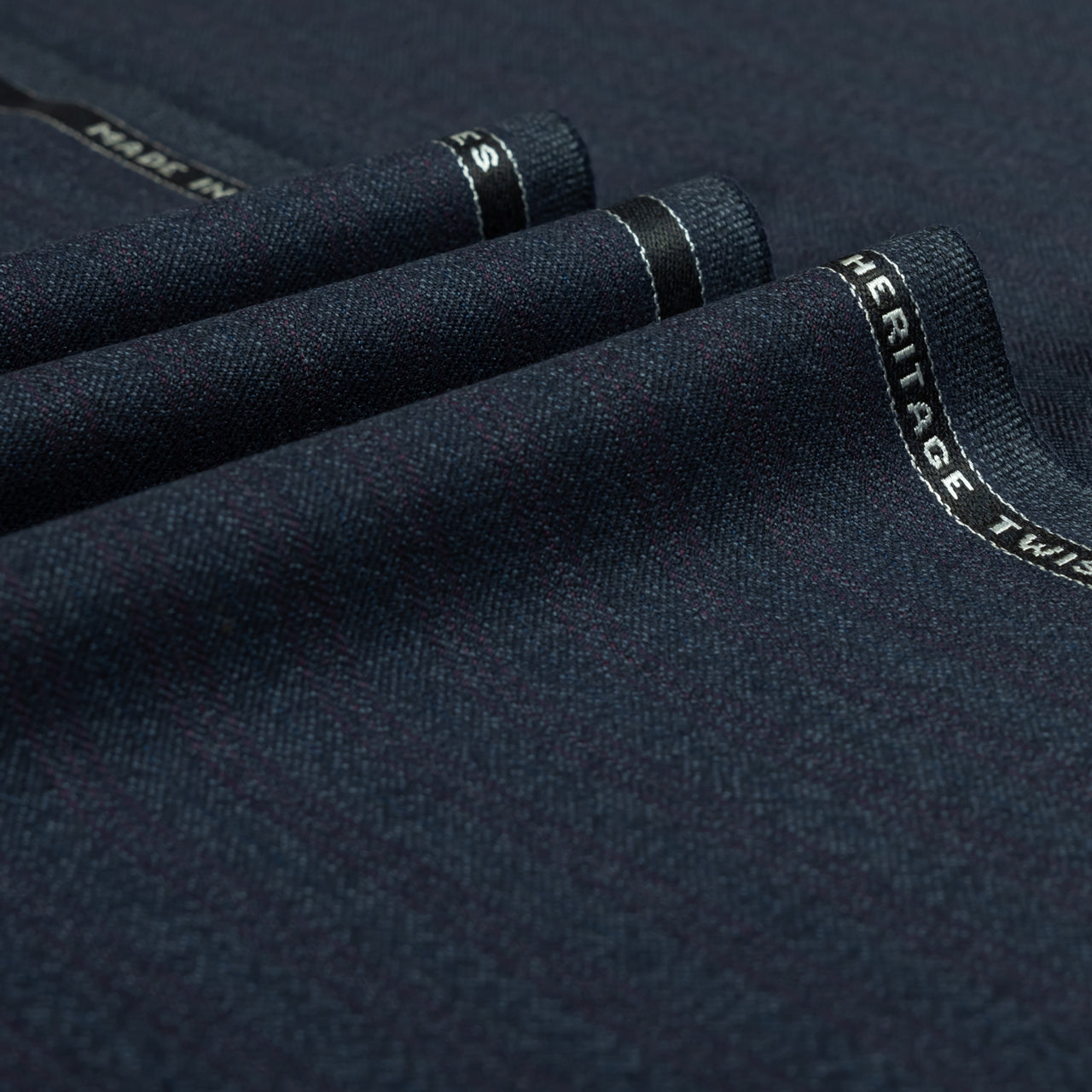 Navy Blue Classic Stripe 100% Merino Wool Mid Weight Suiting Fabric