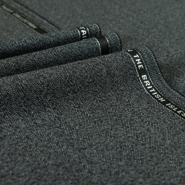 Herringbone 100% Merino Wool Mid Weight Suiting