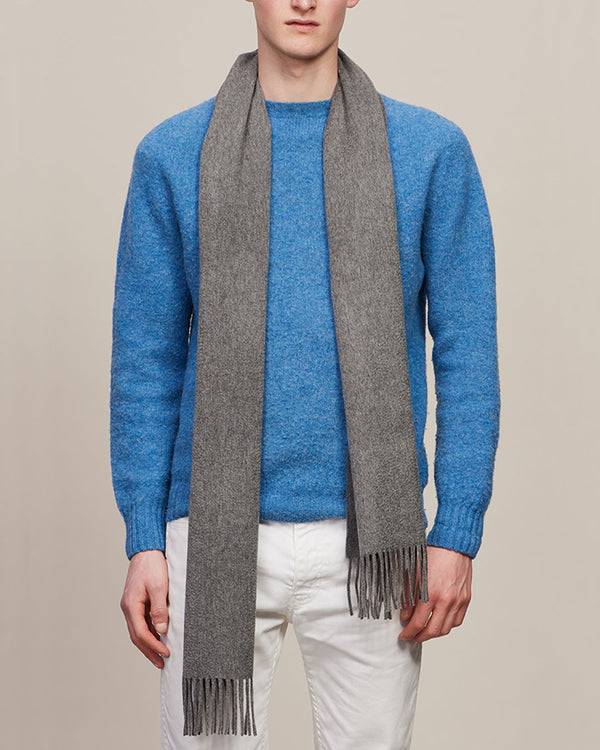 Escorial Plain Brushed Scarf - Medium Grey