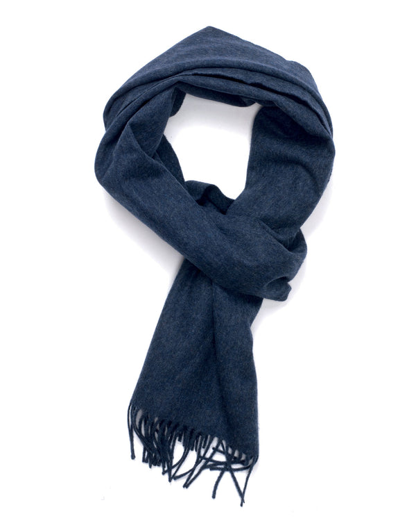 Escorial Plain Brushed Scarf - Dark Blue