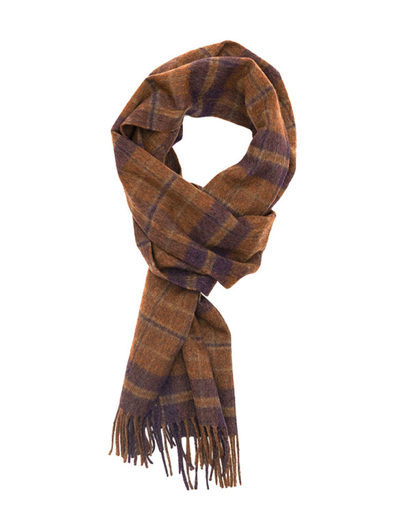 Escorial Checked Brushed Scarf - Plum