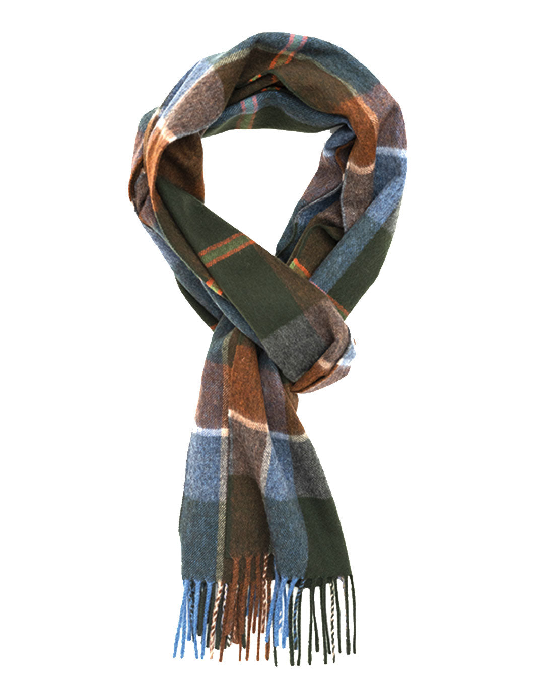 Escorial Checked Brushed Scarf - Brown x Oatmeal