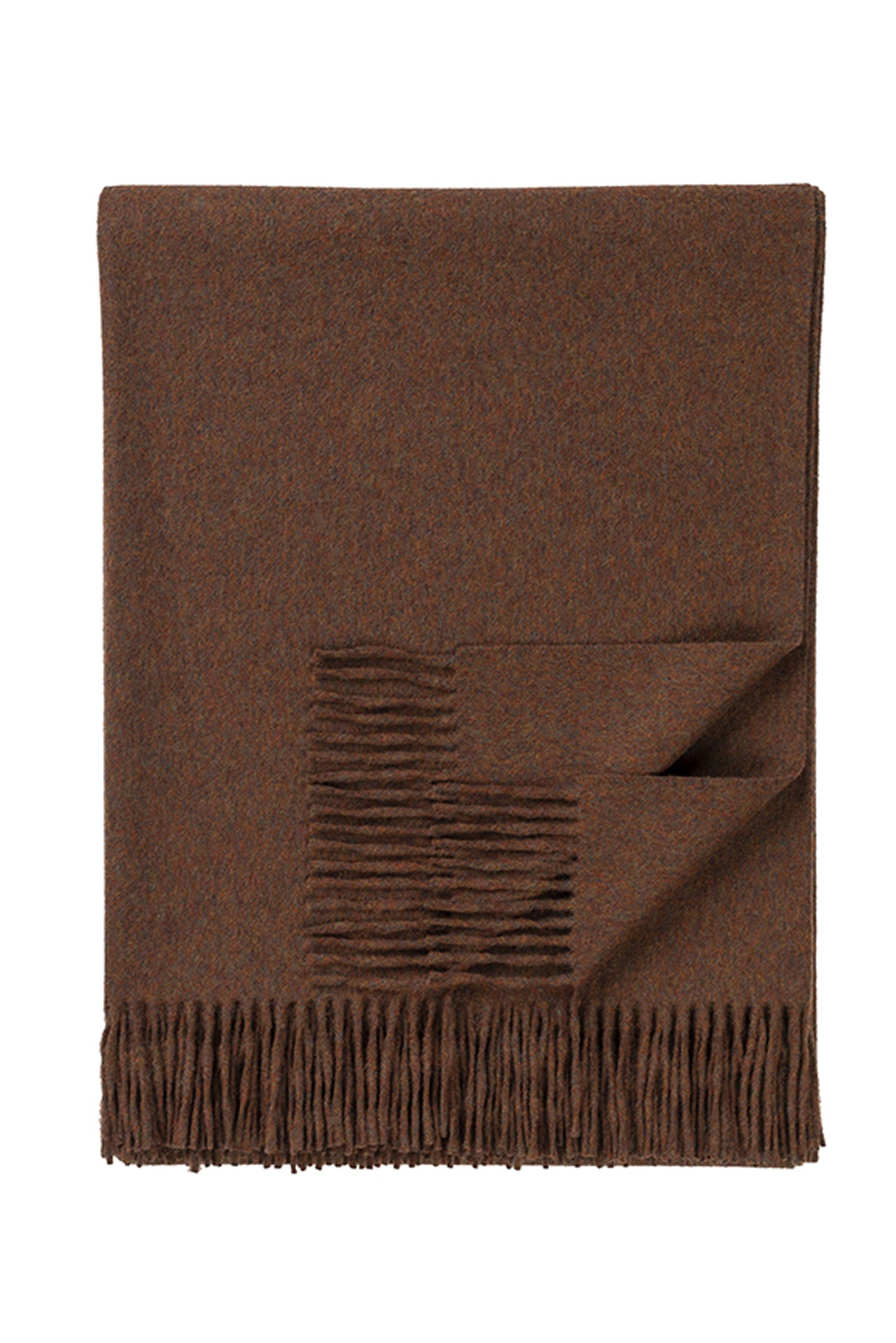 Plain Escorial Wool Throw - Dark Brown