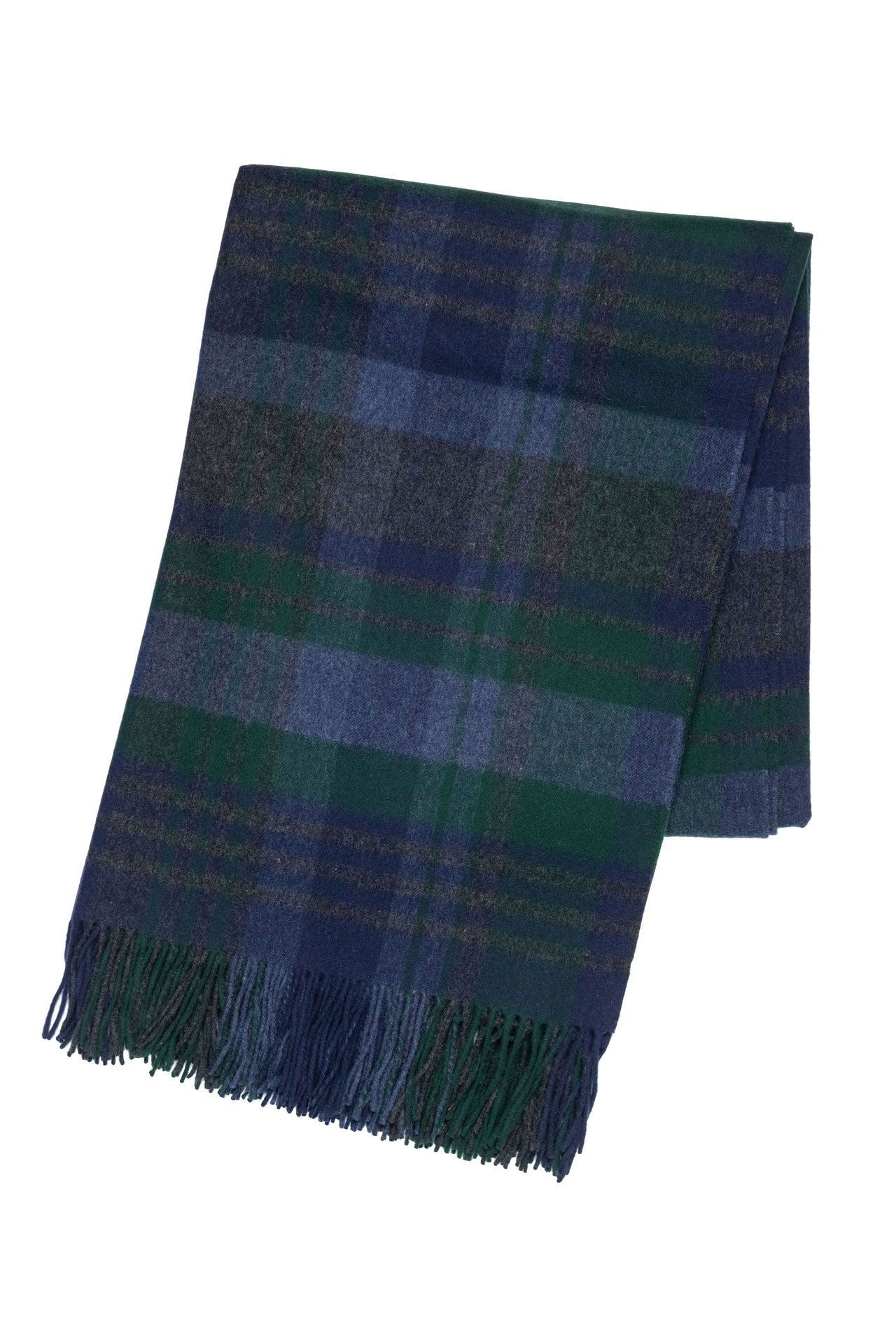 Classic Check Escorial Wool Throw - Blue x Grey x Green