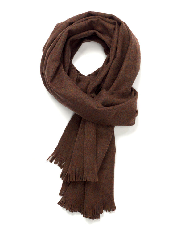 Escorial Plain Natural Wide Scarf - Bracken