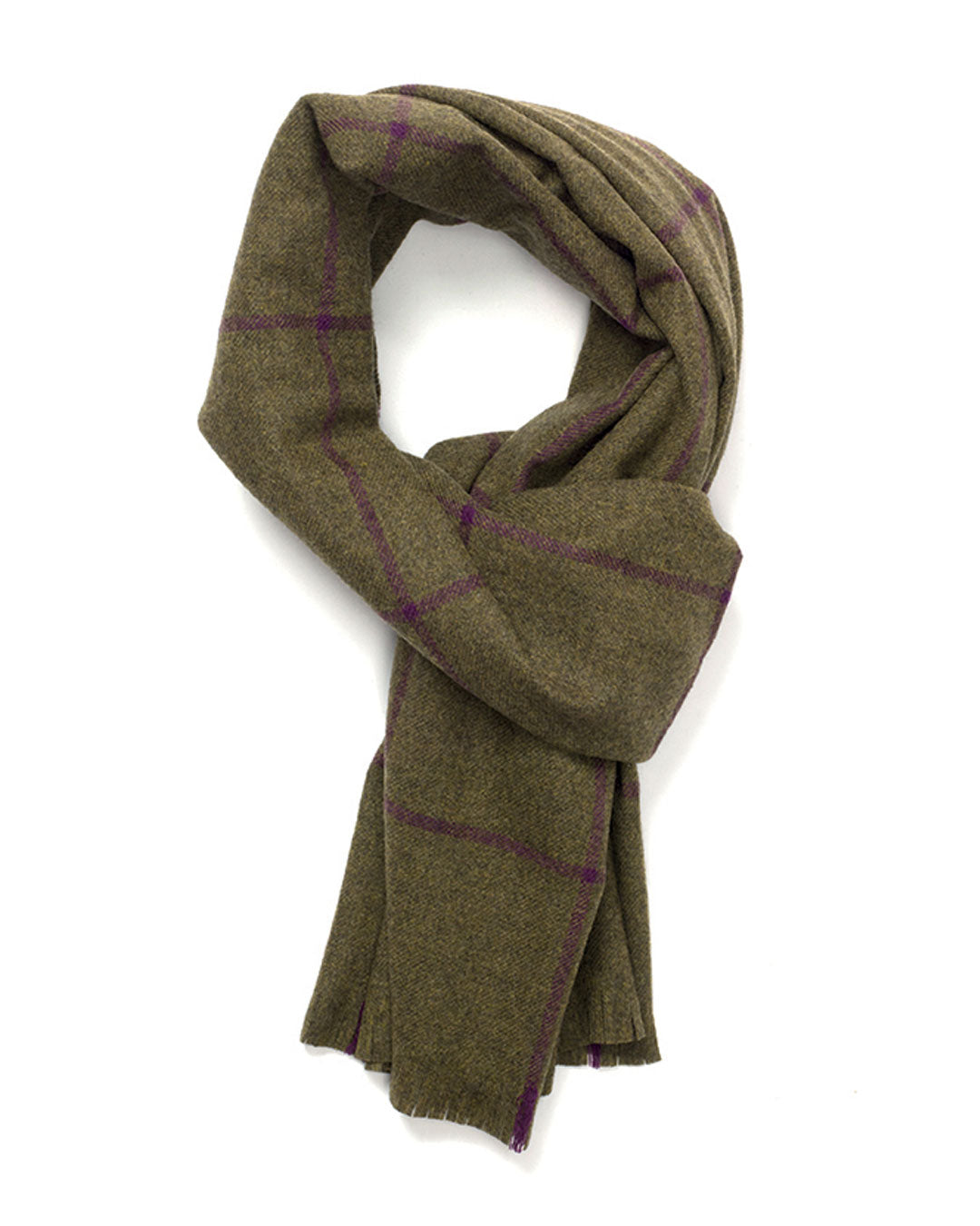 Escorial Windowpane Featherweight Wide Scarf - Purple