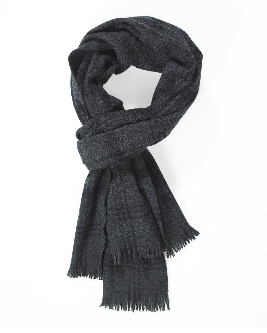 Escorial Plaid Featherweight Wide Scarf - Charcoal