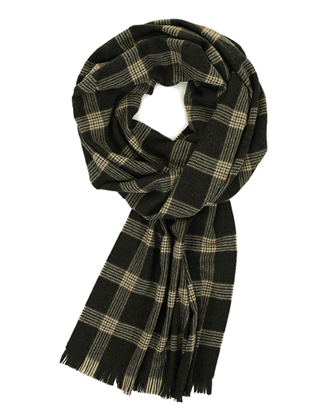 Escorial Tweed Featherweight Wide Scarf - Bracken x Gold