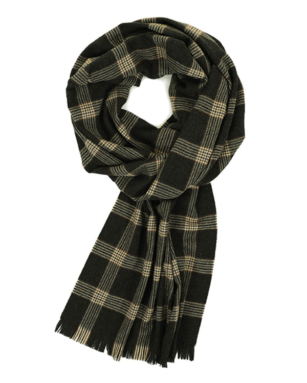 Escorial Tweed Featherweight Wide Scarf - Bracken x Gold