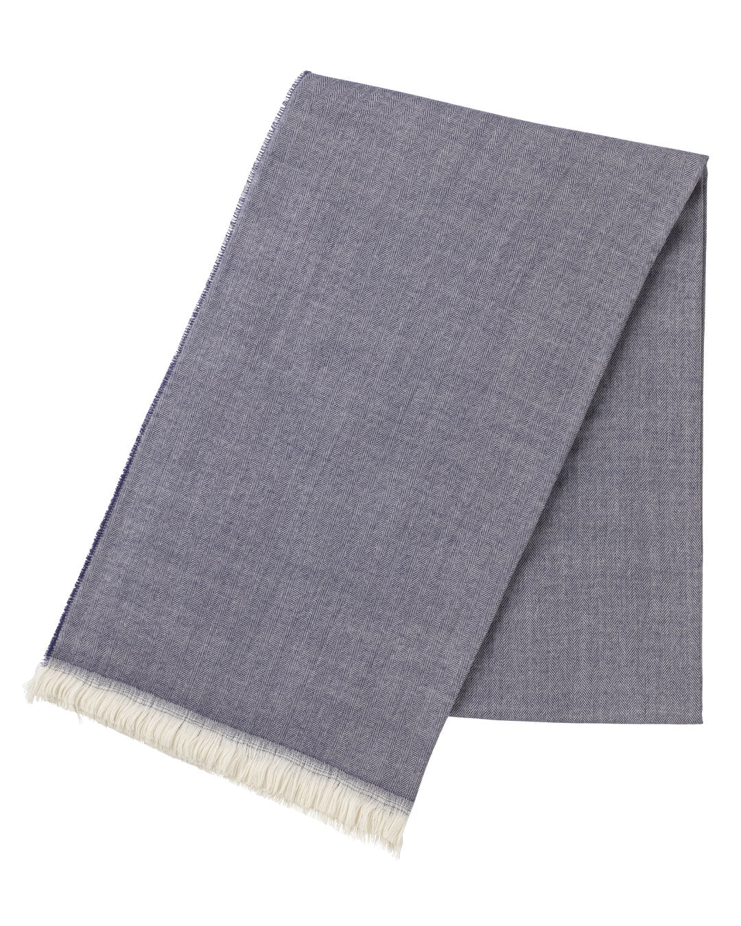 Escorial Herringbone Featherweight Stole - Denim Blue