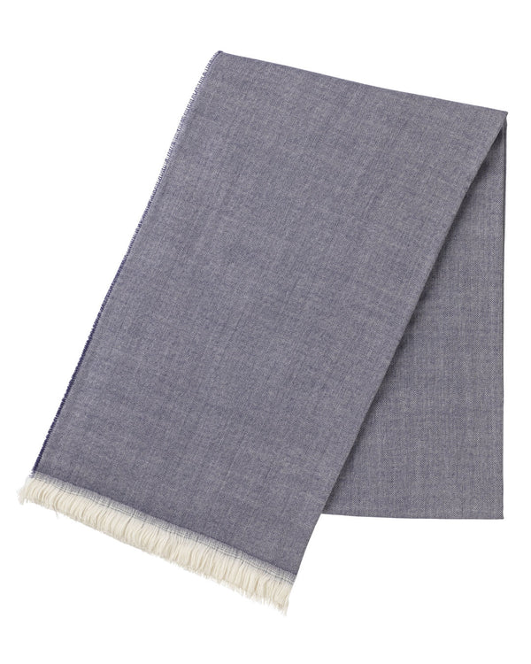 Escorial Herringbone Featherweight Stole - Denim Blue