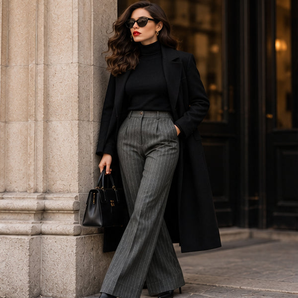 Oxbridge Flannel - Narrow Chalk Stripe Suiting 100% Super 120's Wool