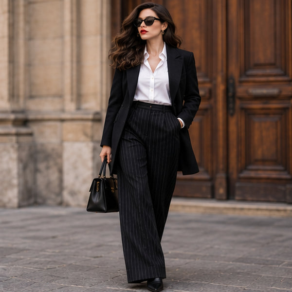Oxbridge Flannel - Narrow Chalk Stripe Suiting 100% Super 120's Wool
